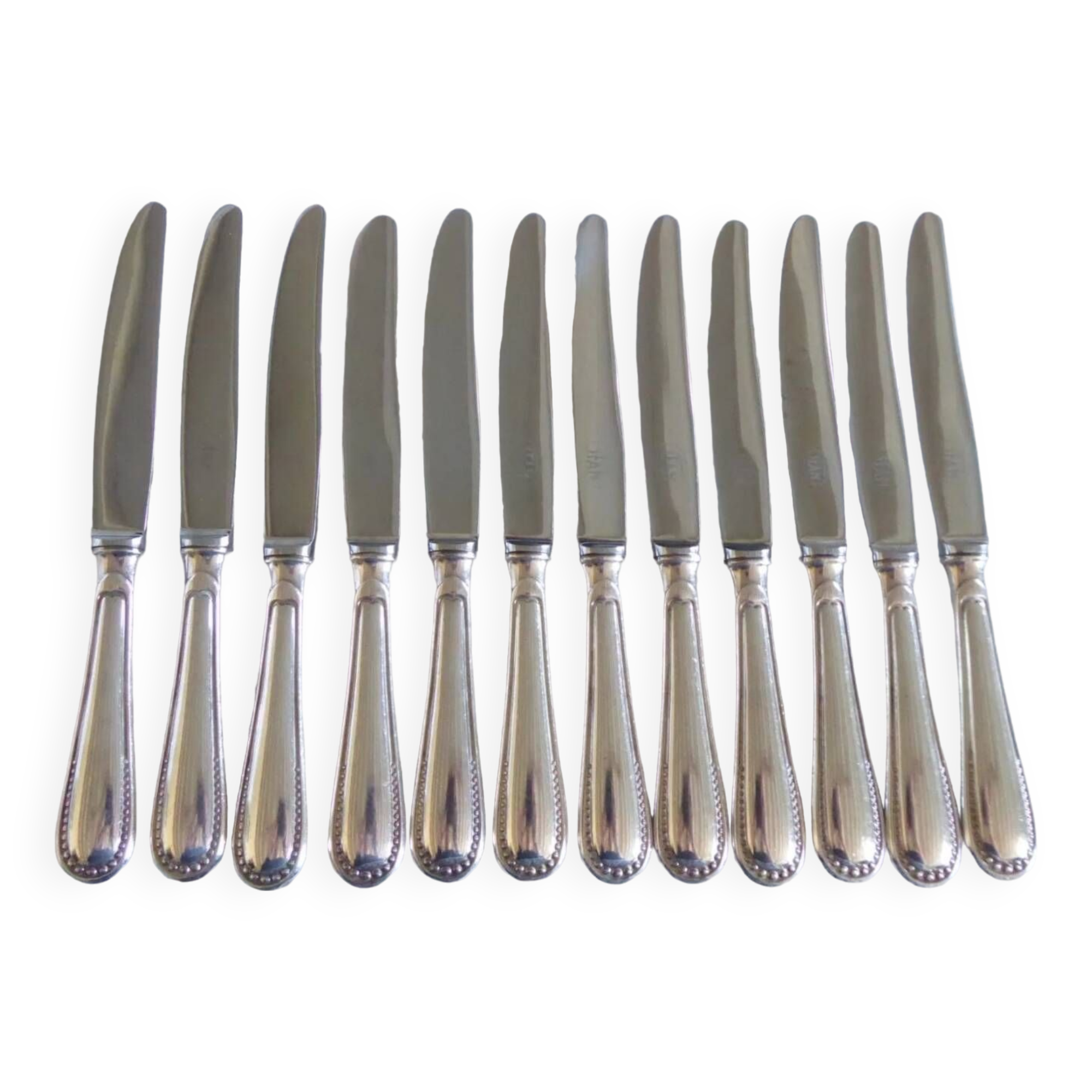 12 sfam dessert knives silver metal 21 cm