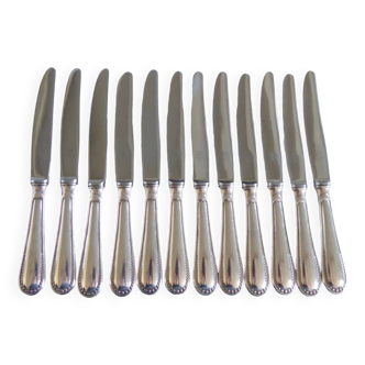 12 sfam dessert knives silver metal 21 cm