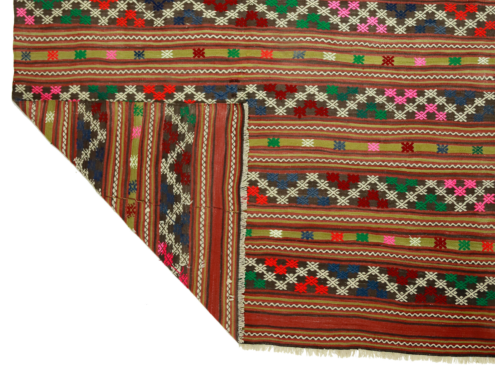 Anatolian handmade kilim rug 253 cm x 170 cm