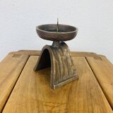 Brutalist bronze candle holder Strassacker Kunstguss Sussen
