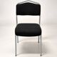 Grey steel chair and black fabric