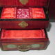Very large Chinese wooden jewelry box adorned with jade plates
