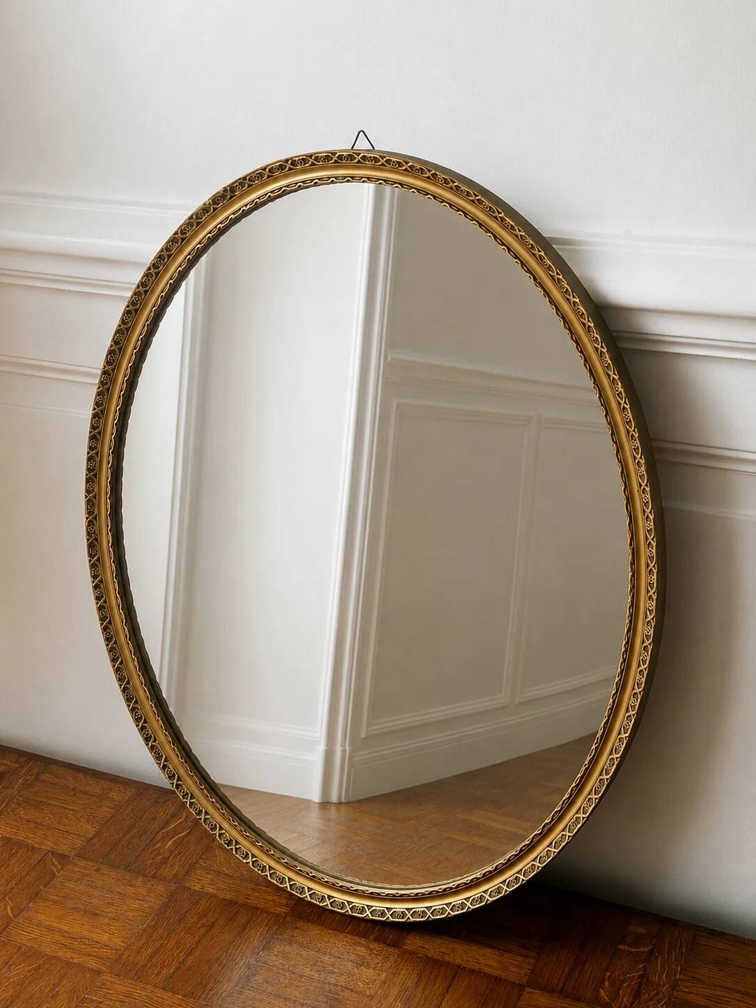 Gold oval mirror - mercury glass