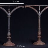 Pair of cast iron baluster bistro table legs circa 1900