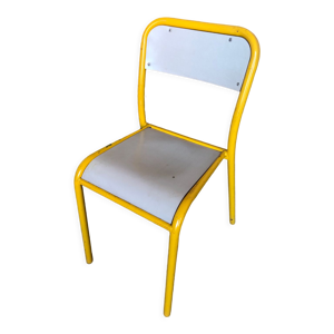 Chaise Mullca metal jaune & bois