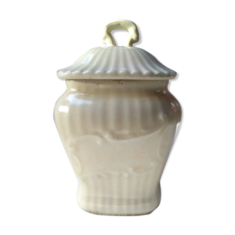 White earthenware spice pot flour