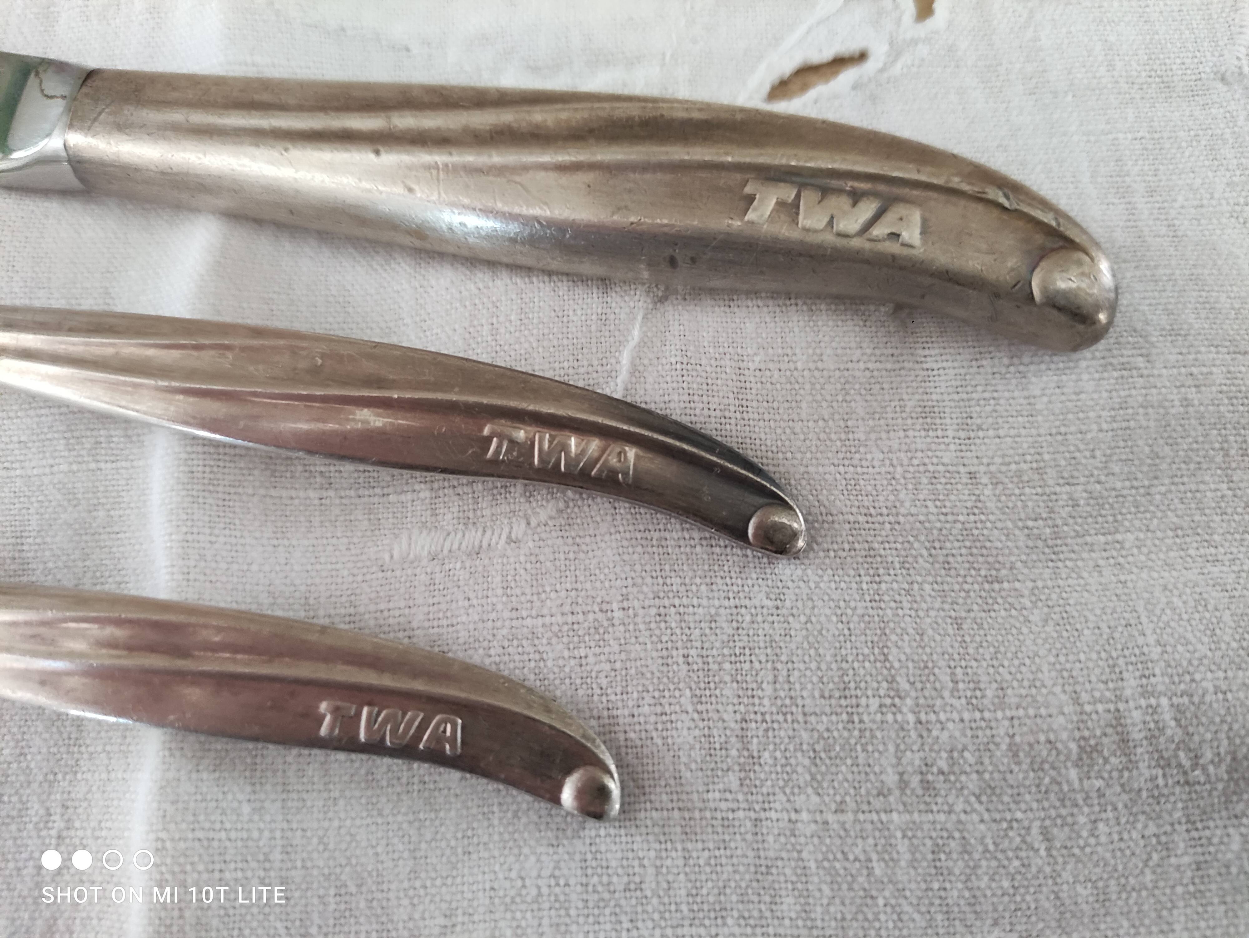 Set of 3 twa silver cutlery