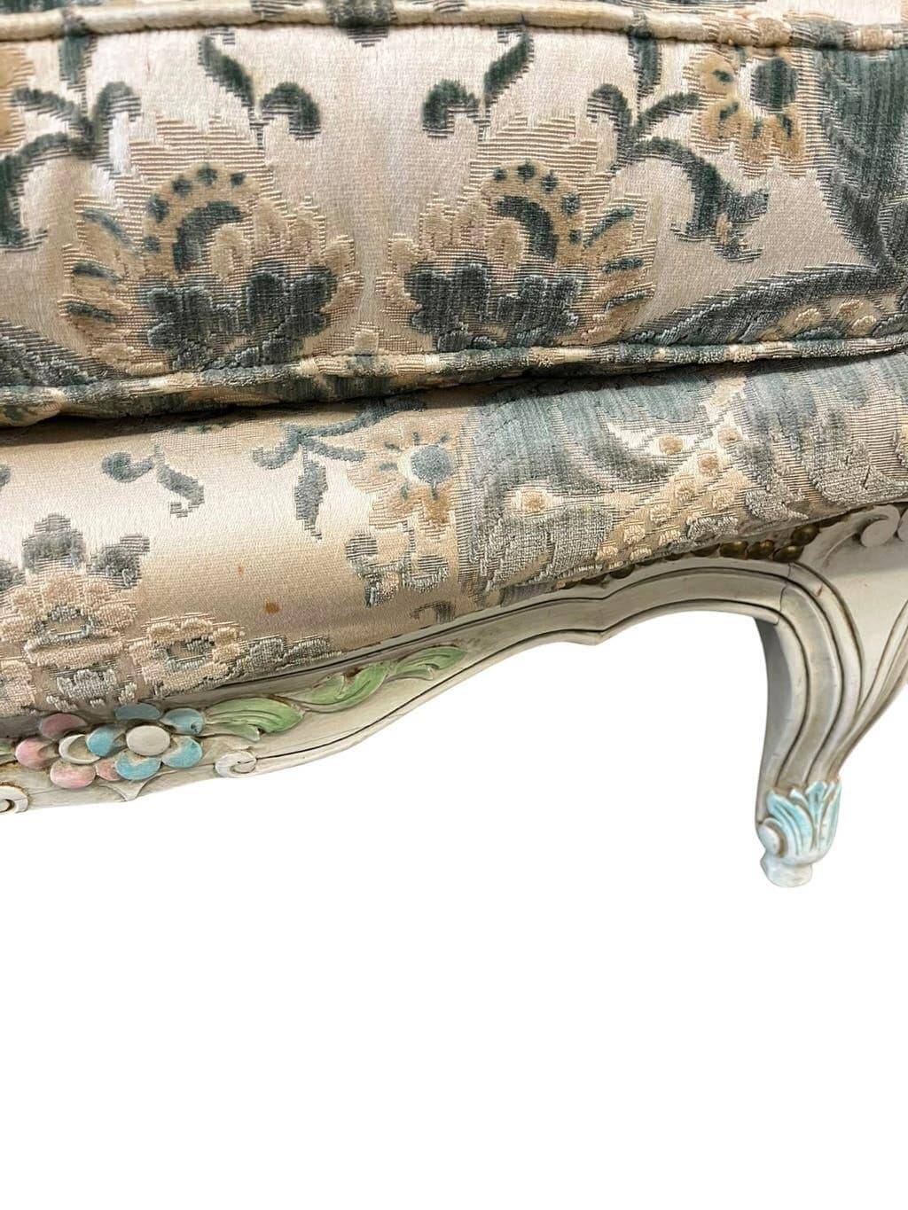 Vintage grey beige baroque armchair/sofa/lounge.