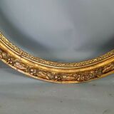 Round frame nineteenth century gilded stucco wood diameter 51 cm foliage 42.8 cm SB