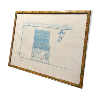 Framed lithograph