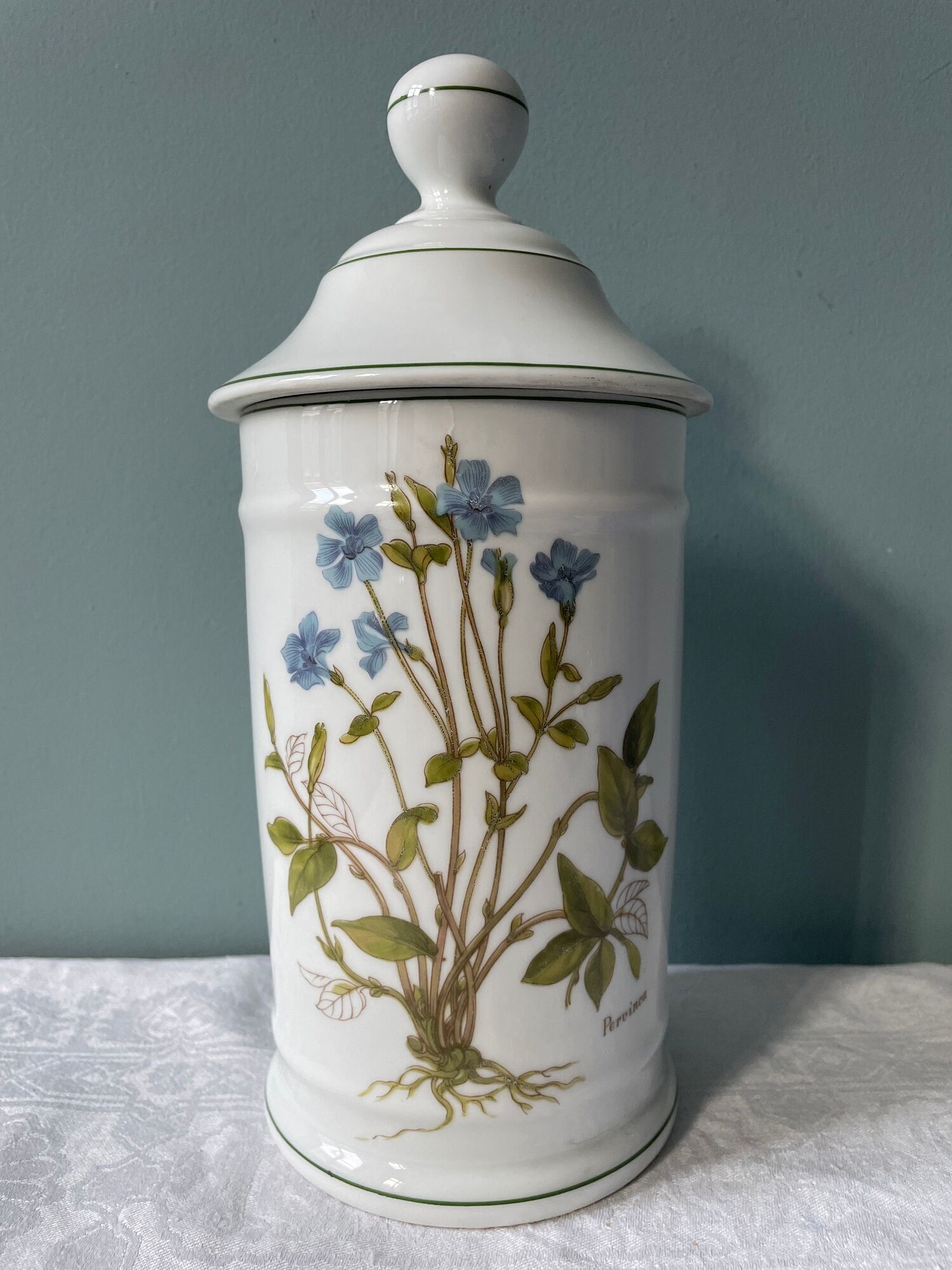 Medicine jar "Pervinca" in Limoges porcelain France