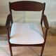 Fauteuil scandinave en teck et velours côtelé blanc "Hymir", années 60