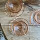Set of 6 cups and vintage saucer in rosaline from Arcoroc
