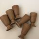 Set of 6 mugs mazagran in brown sandstone