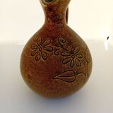 Pichet accolay marron motif fleurs