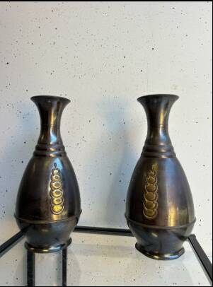 Pair of Art Deco copper vases – 1930s