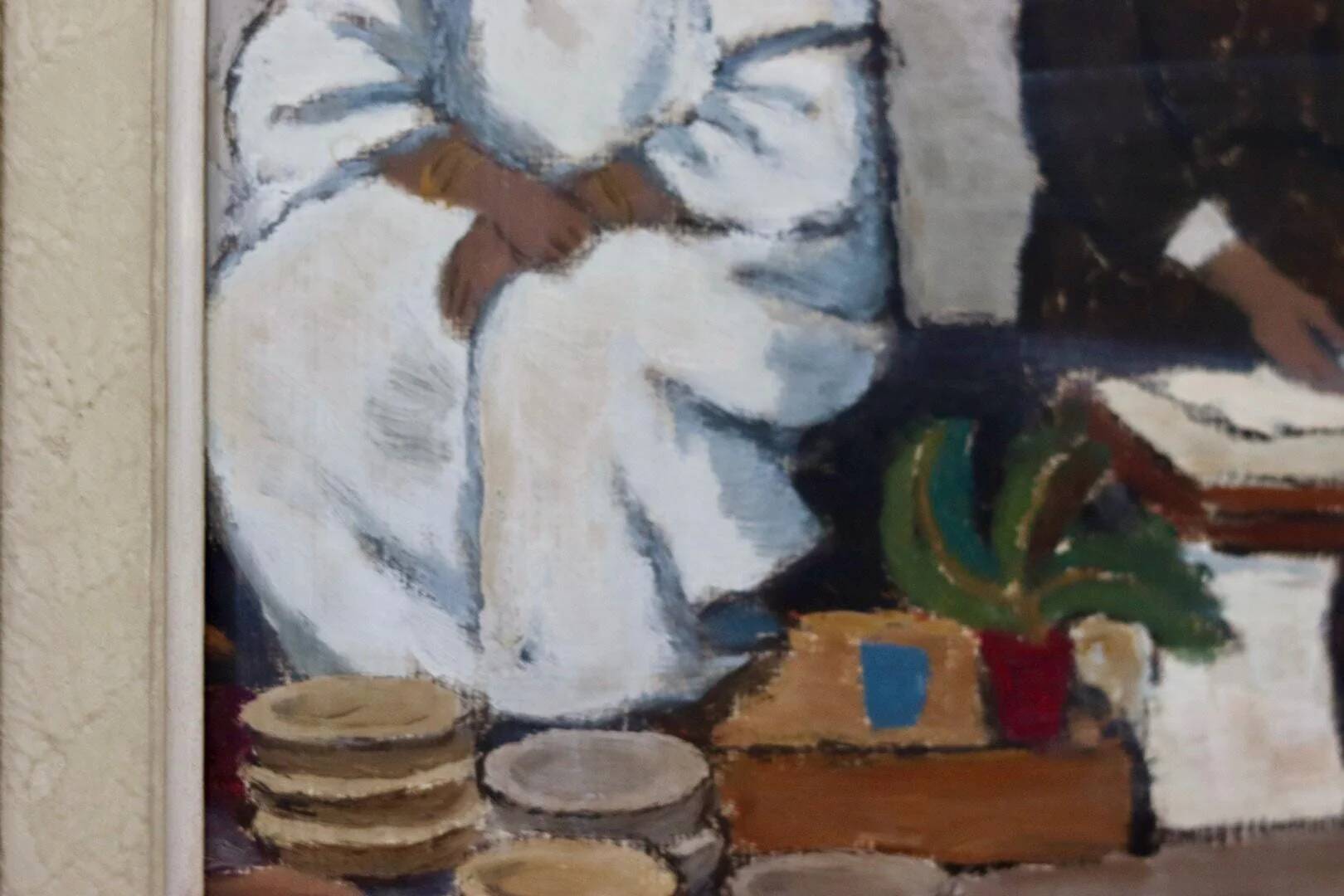 Oil on Swedish panel "Three Figures", Gösta Sundvall