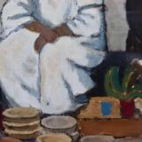 Oil on Swedish panel "Three Figures", Gösta Sundvall