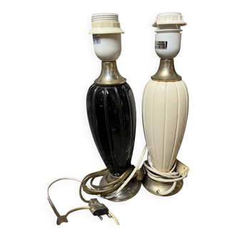 Pairs feet lamps black & white beige