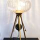 Lampe tripode italienne vintage Gallo en verre à inclusions dorées
