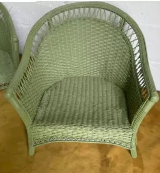 Paire de fauteuils rotin