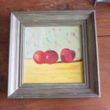 Oil on panel vintage apples