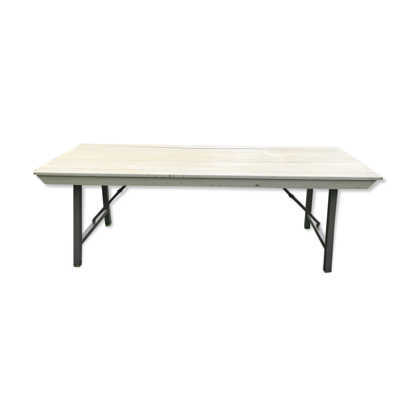 Folding table in wood and iron