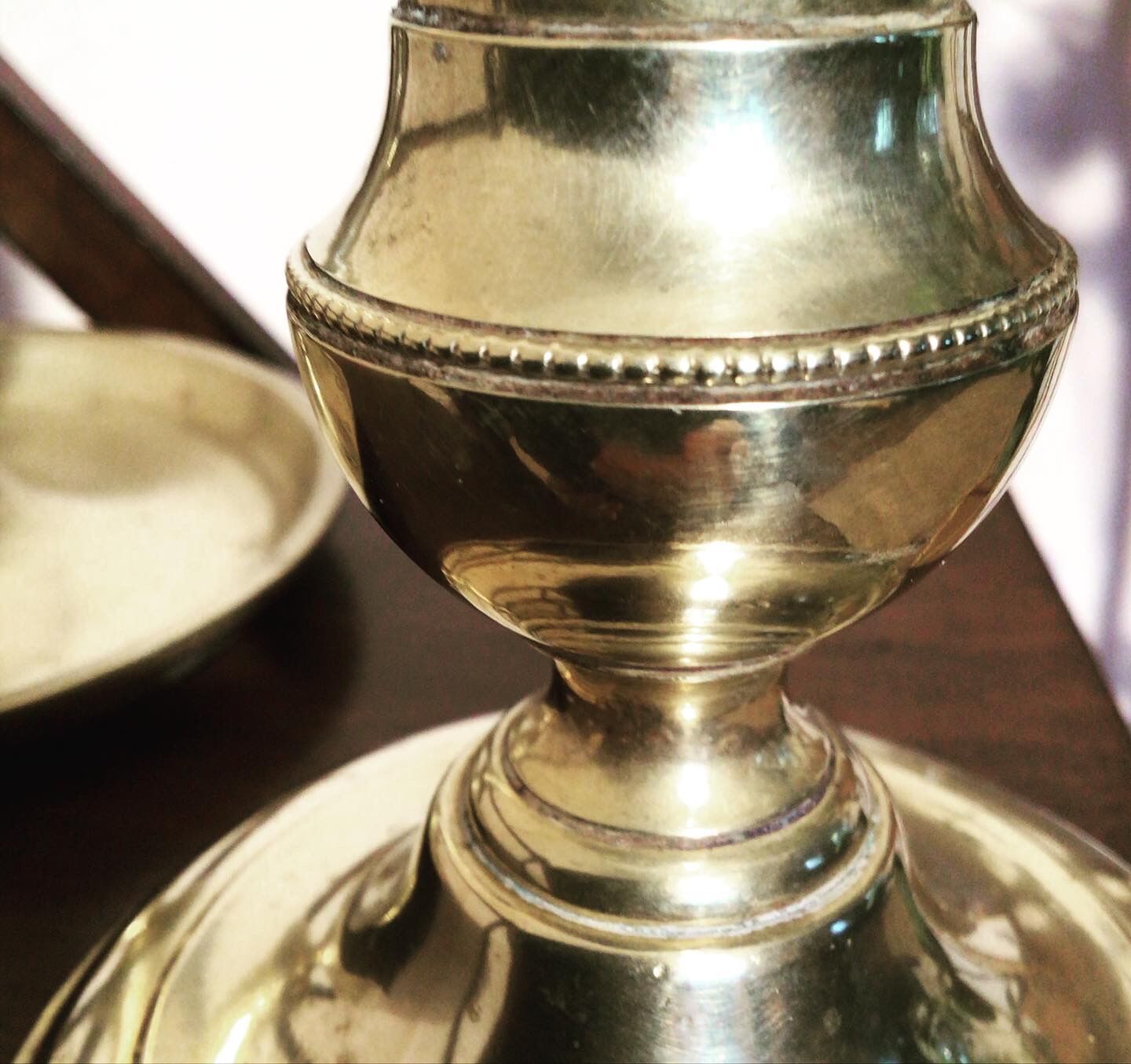 Pair of brass candle holders