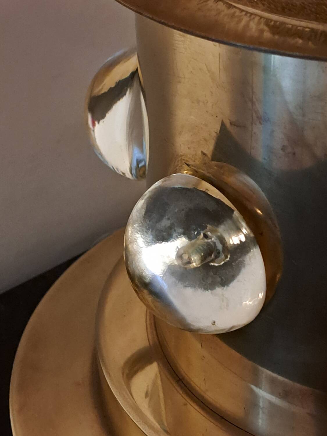 Murano lamp in glass and gilded brass