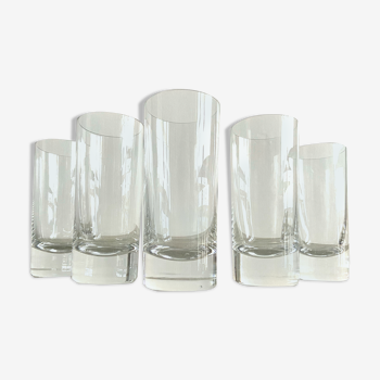 Set of 5 crystal tumbler glasses