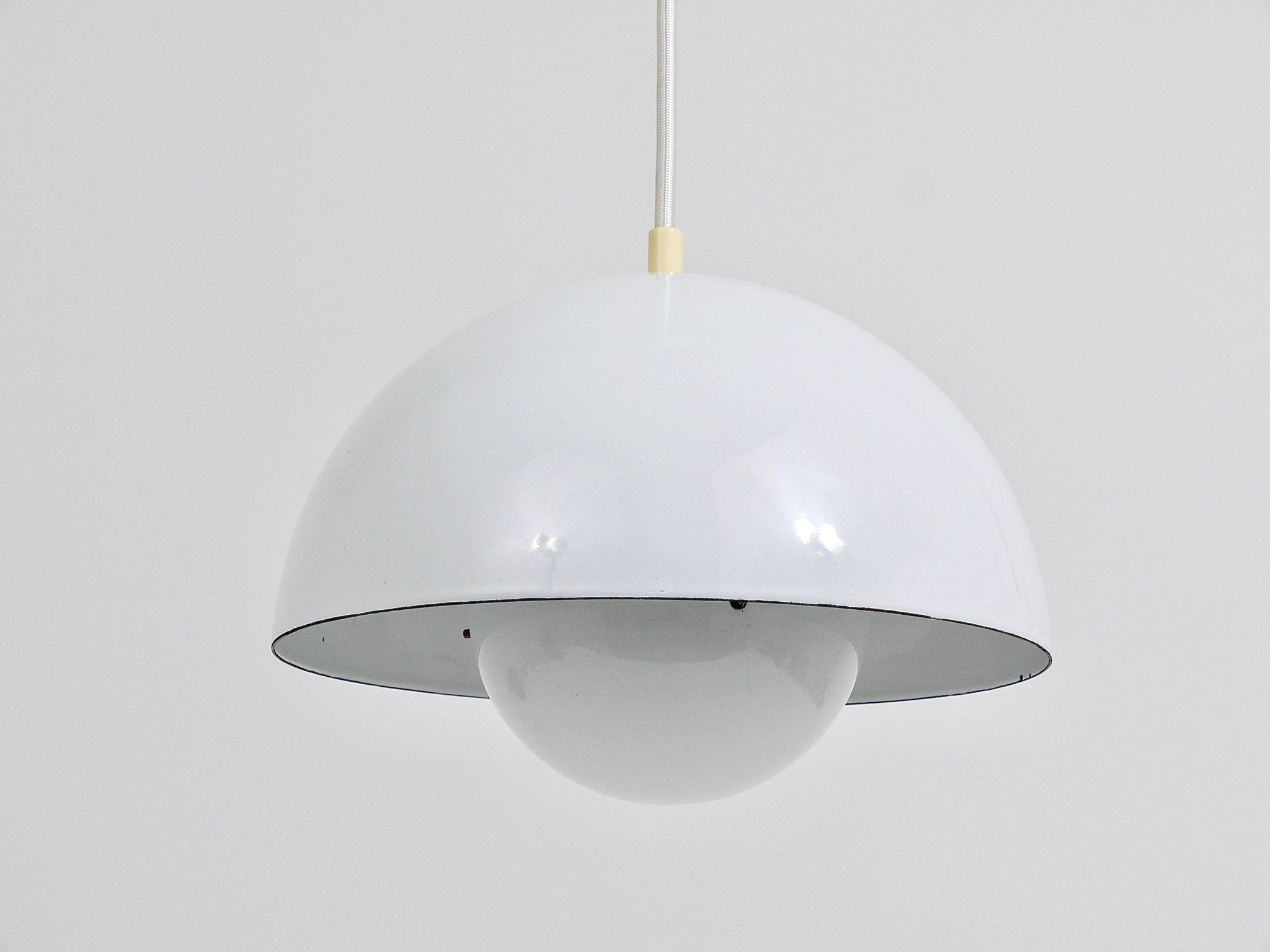 White Verner Panton flower pendant, Louis Poulsen, Denmark, 1969