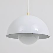 White Verner Panton flower pendant, Louis Poulsen, Denmark, 1969