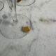 Crystal stemmed glass, floral pattern