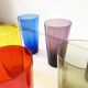 Lot de 6 verres colorés en verre soufflé 1960