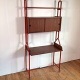 Vintage freestanding wall unit with desk