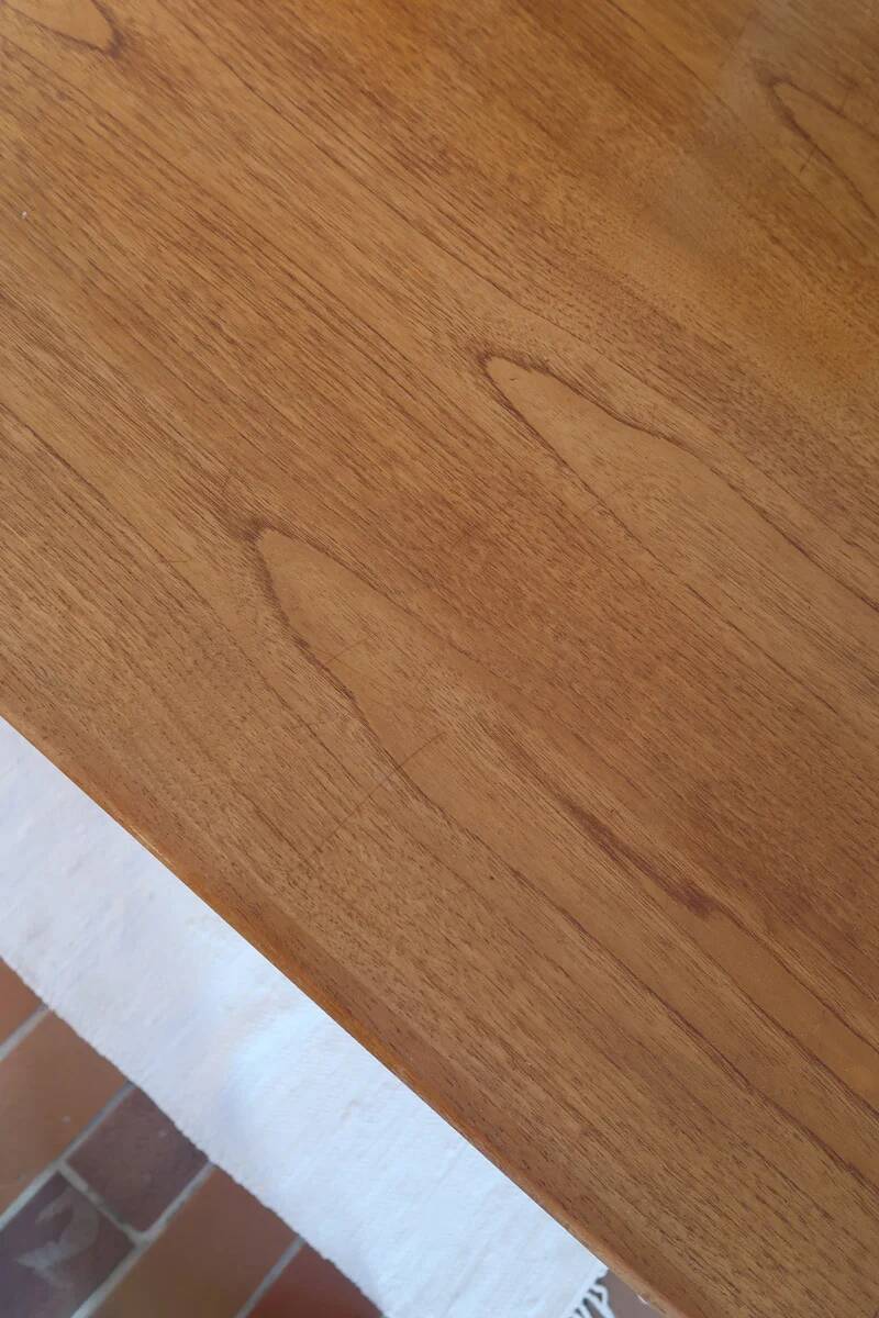 Table à manger scandinave extensible en teck années 60