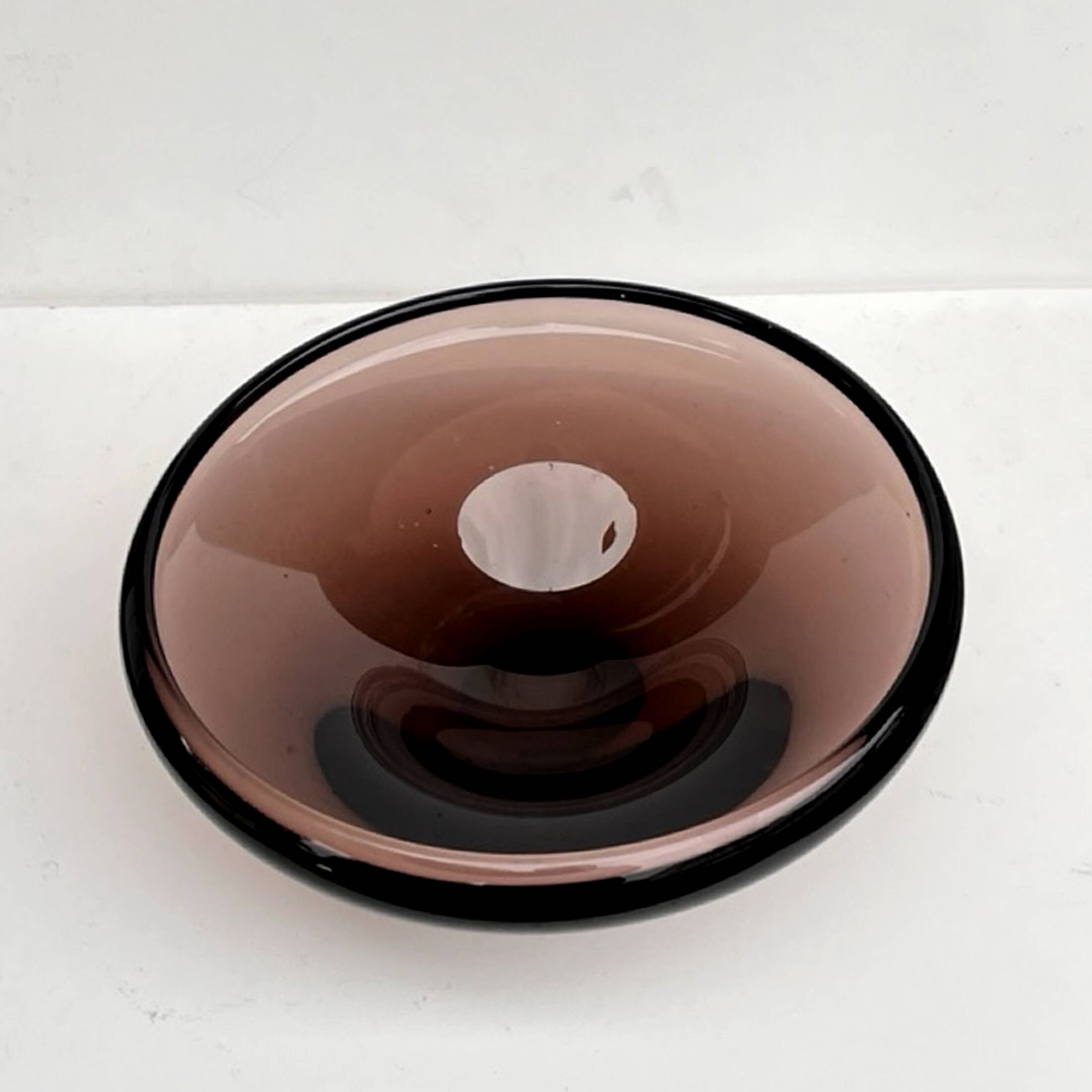 Ashtray decorative bowl designed by M. Klinger Železný Brod Sklo Czech 1960