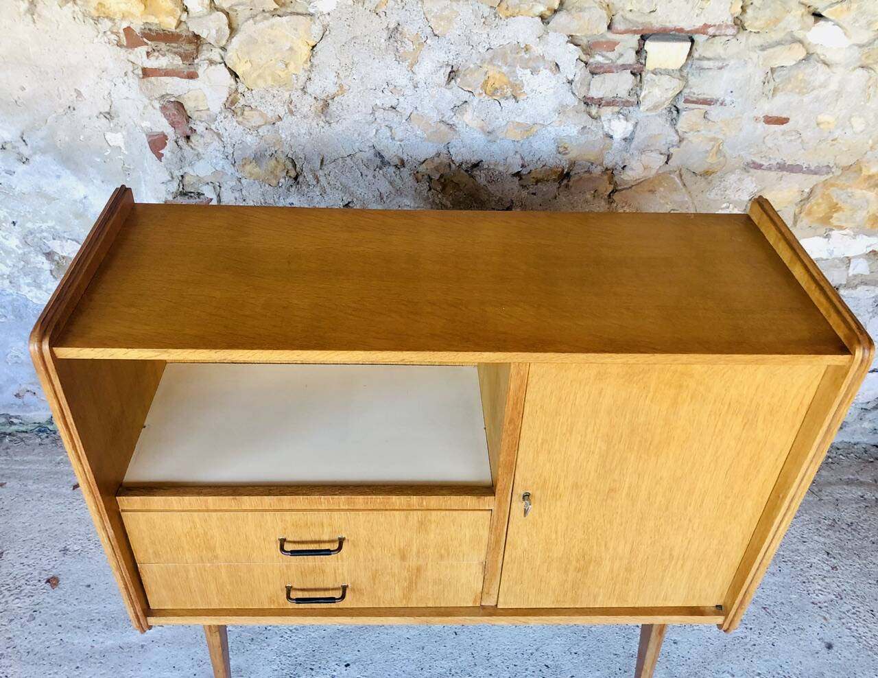 Vintage storage unit on compass legs by SAM Circa 50's/60's