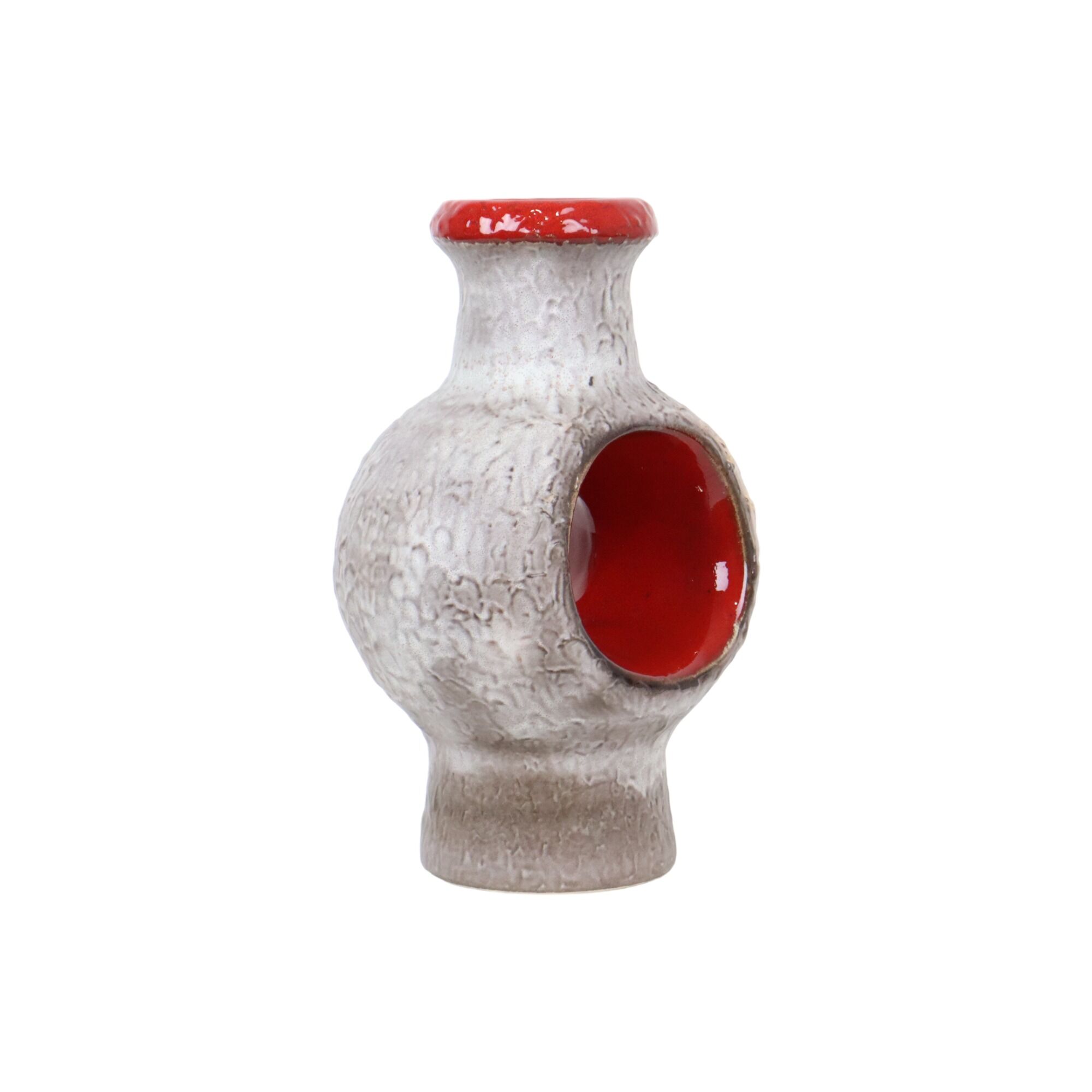 Fat Lava Donut Vase Red West Germany Rare Design 493-35