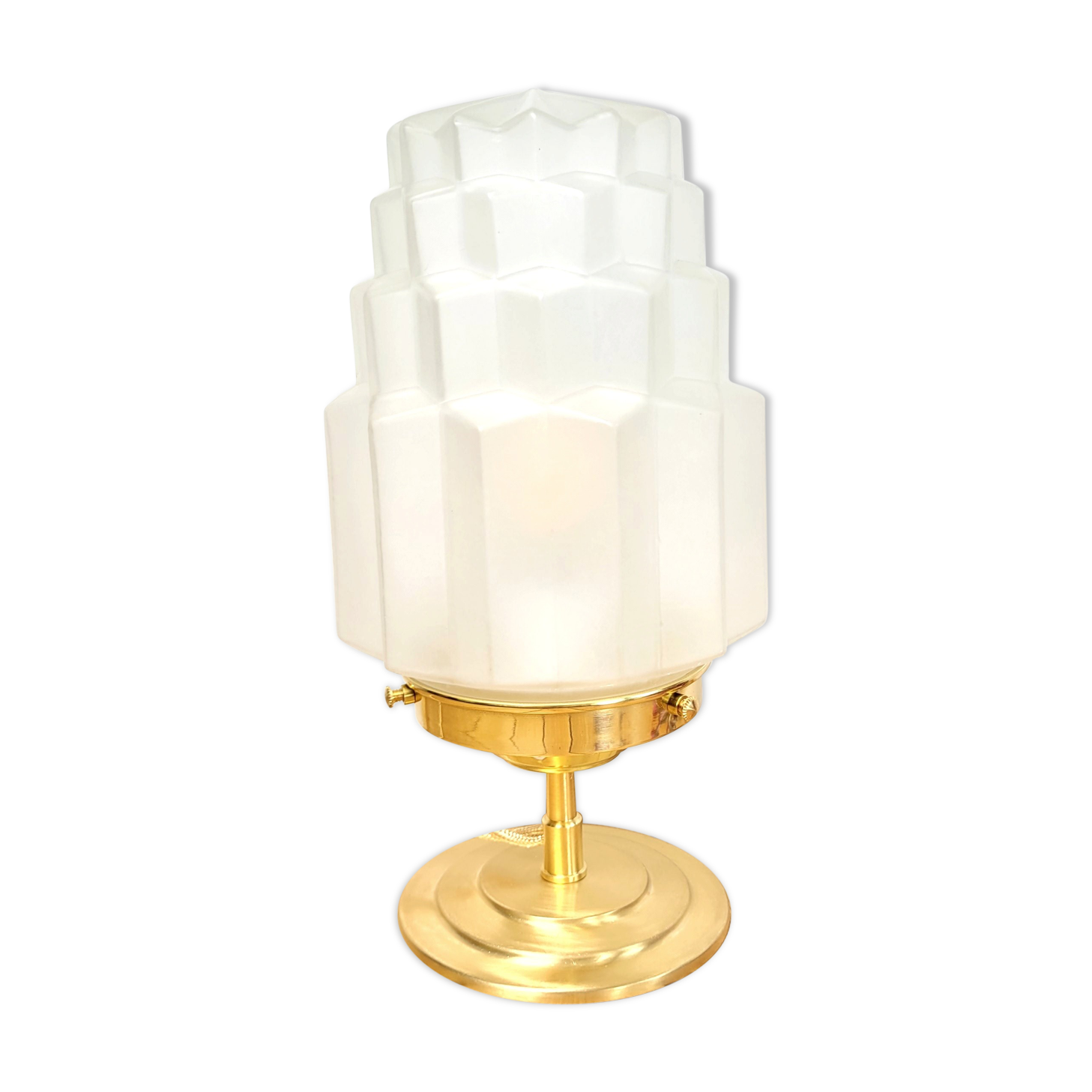 Skyscraper globe lamp & brass