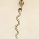 Pair of Neo-Egyptian Style Engraved Brass Wall Sconces Featuring Cobras