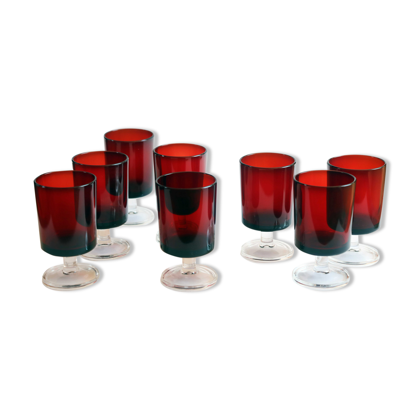 Luminarc 70s red wine glasses
