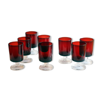 Luminarc 70s red wine glasses