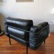 Black leather armchair circa 1970