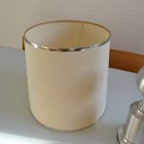 See delmas lamp 70's with fabric and metal lampshade