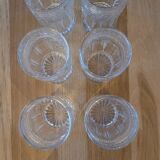 6 cut glasses made of thick glass
