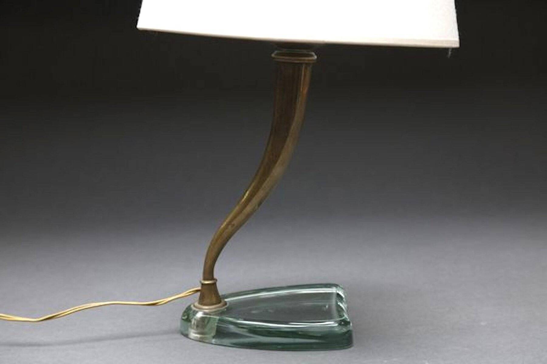 Table Lamps in Crystal and Brass by Emilio Lancia, 1930s