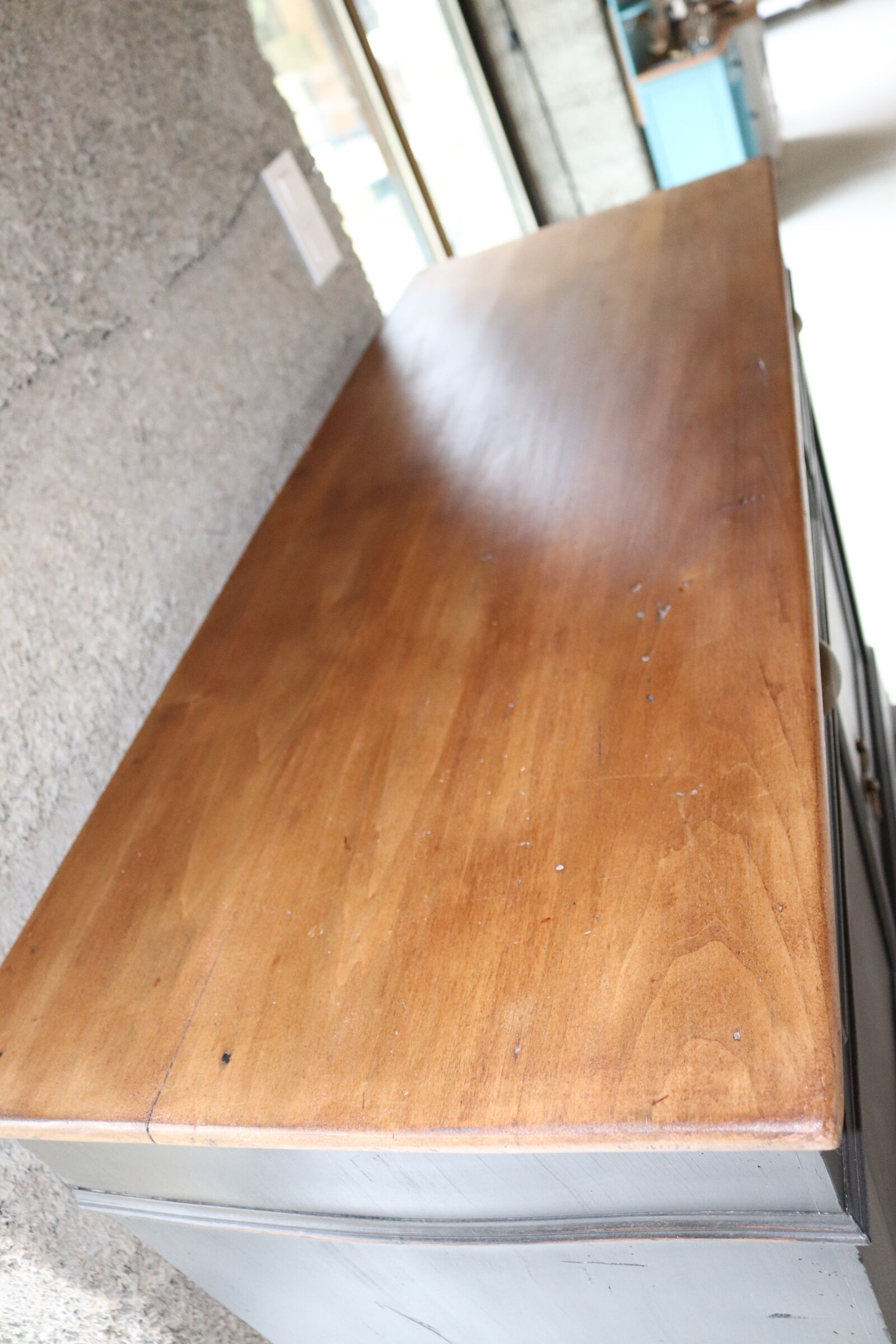 Buffet 2 doors black and wood restyled