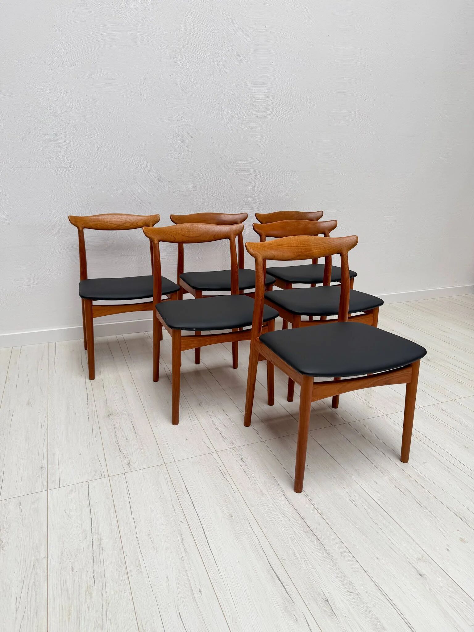 Chaises de salle à manger en teck danois des années 1960 modèle 112 par Erik Wørts pour Vamo Sønderborg – ensemble de 6