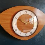 Vintage formica clock silent wall clock "Junghans mahogany"
